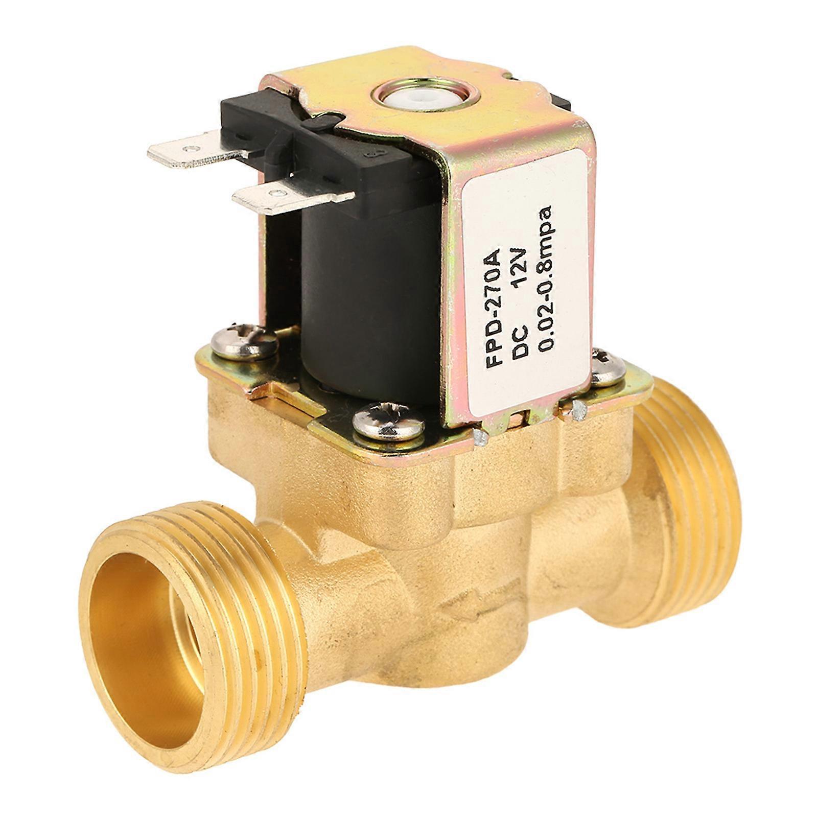 G3/4" Thread Brass Electric Sole Valve Water Inlet Flow Switch Normally Closed Tools DC 12V N/C 0.02 to 0.8Mpa ABIYL