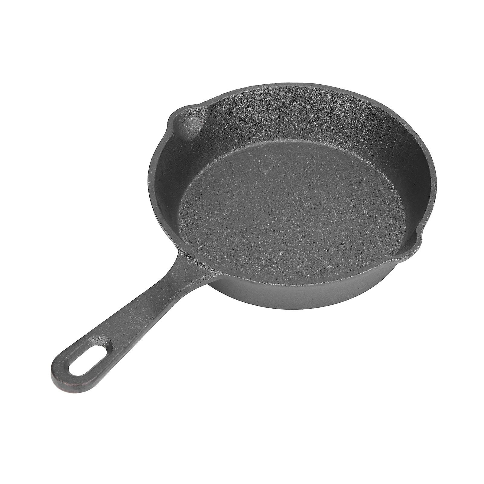 14cm Cast Iron Frying Pan Non-Stick Skillet Durable Cookware Flat Base One-Piece Design Easy Maintenance Ideal for Pancakes and Bakin