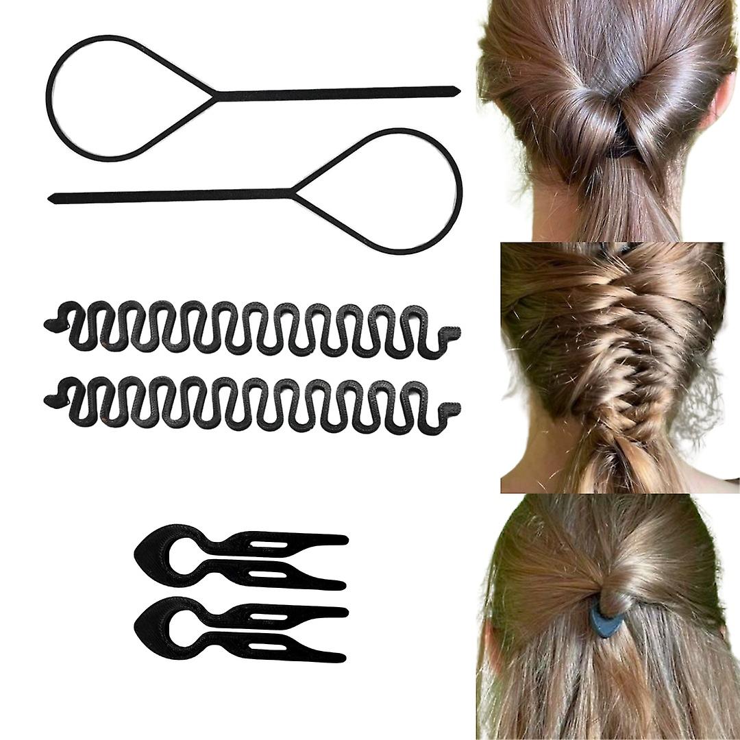 6x Hair Topsy Bun Braid hair style tools