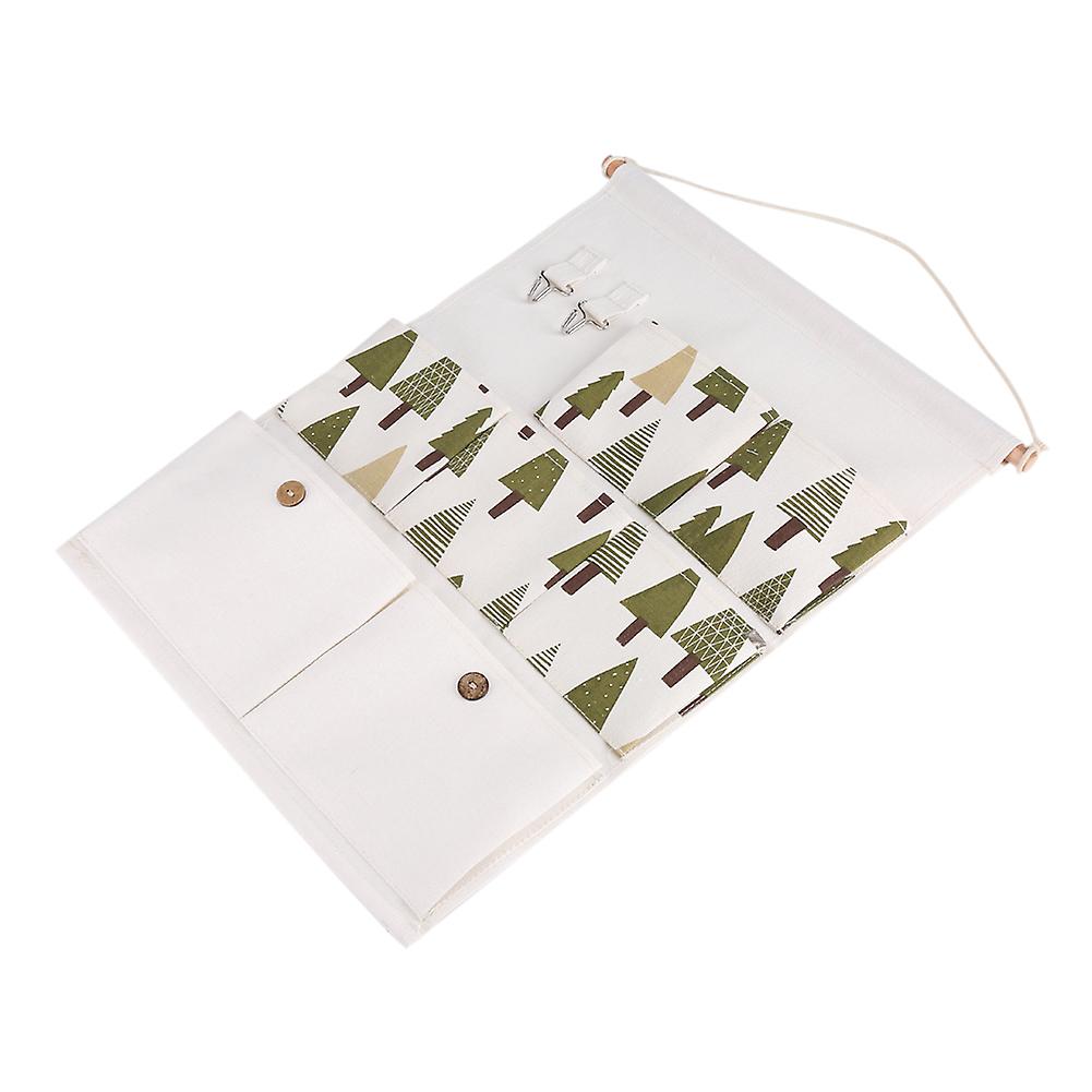 Multi-layer 7 Pockets Wall Door Closet Hanging Storage Bag with Rope Shelf Organizer Decor Tree