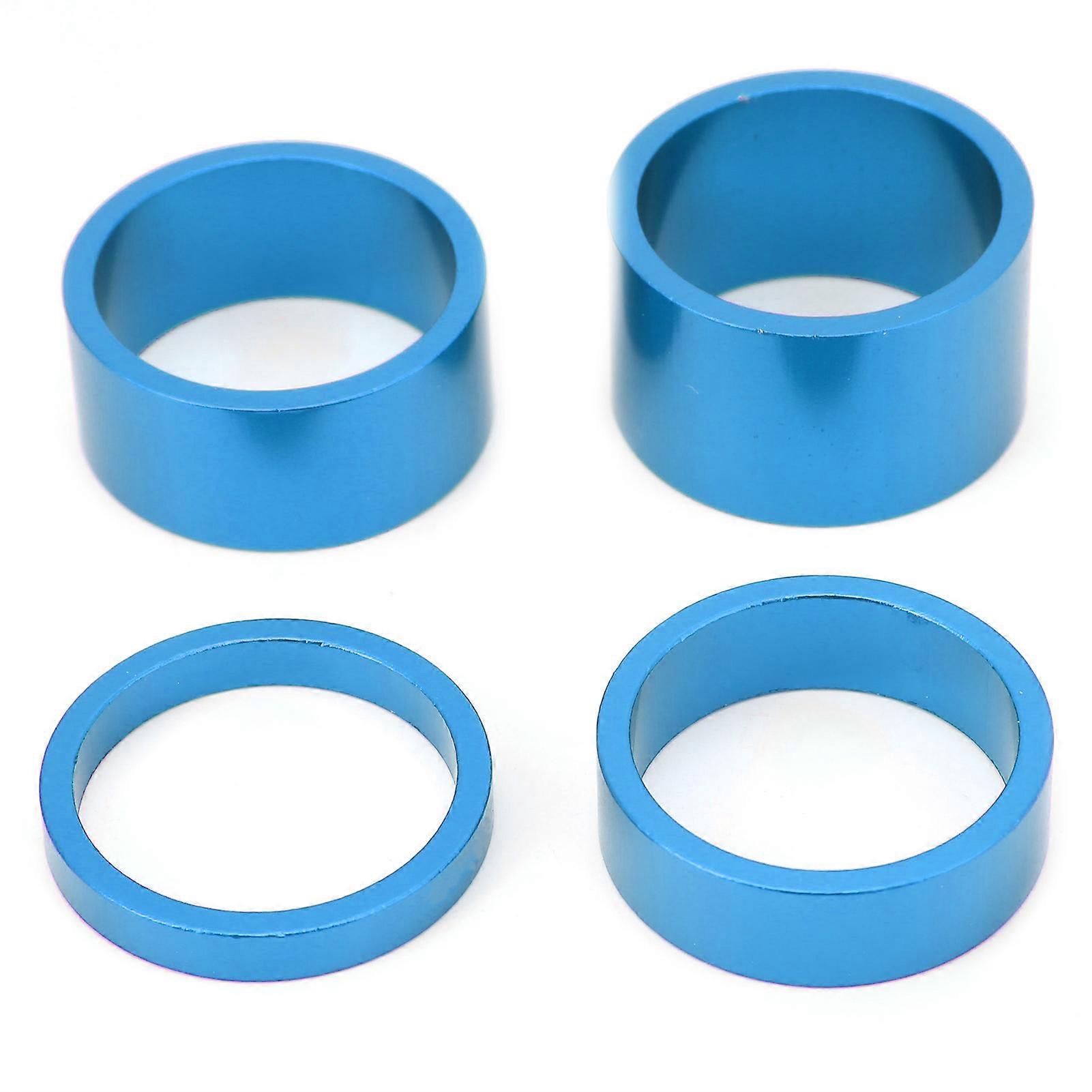 4Pcs/Set Bicycle Front Fork Washer Headset Spacers 5 10 15 20mm Headset Stem Washer GasketBlue