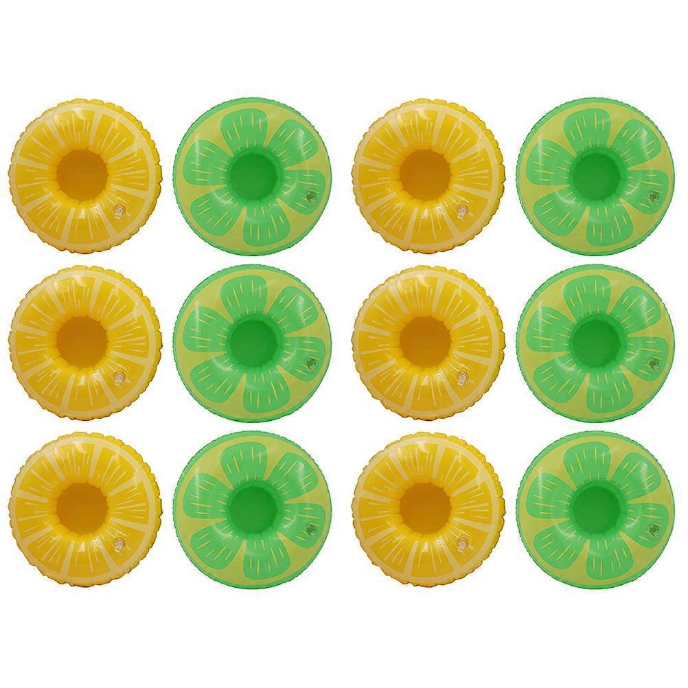 12pcs Lemon Shaped Floating Cup Coasters Stylish Cup Pads Adorable Mats