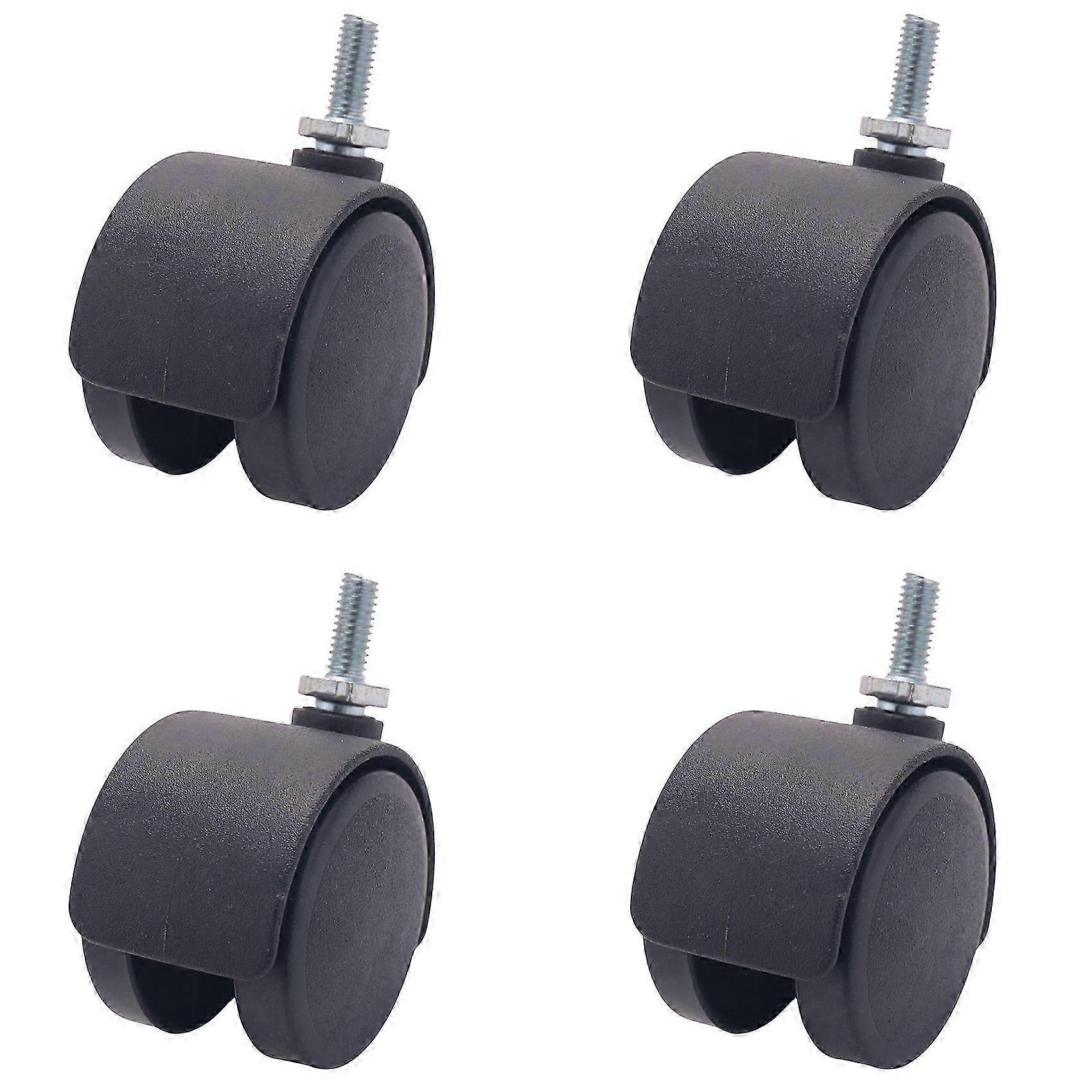 6mm Threaded Stem 40mm Wheel Rotatable Caster Black