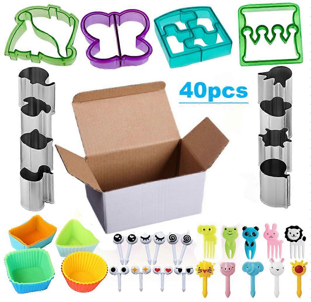 40-Piece Baking Tool Ps Material Sandwich Bread Mold Vegetable Fruit Biscuit Cutting Set