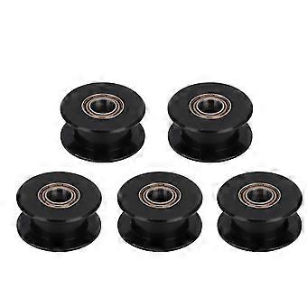 3D-Drucker-Zubehör 5mm Bohrung Umlenkrolle H-förmiges zahnloses 6mm Zahnriemenrad (schwarz)