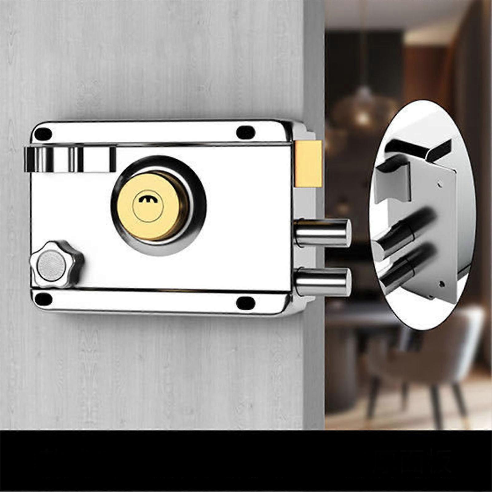 Exterior Gate Lock Stainless Steel Copper Lock Core Left Open with Edge Security Prevent Theft