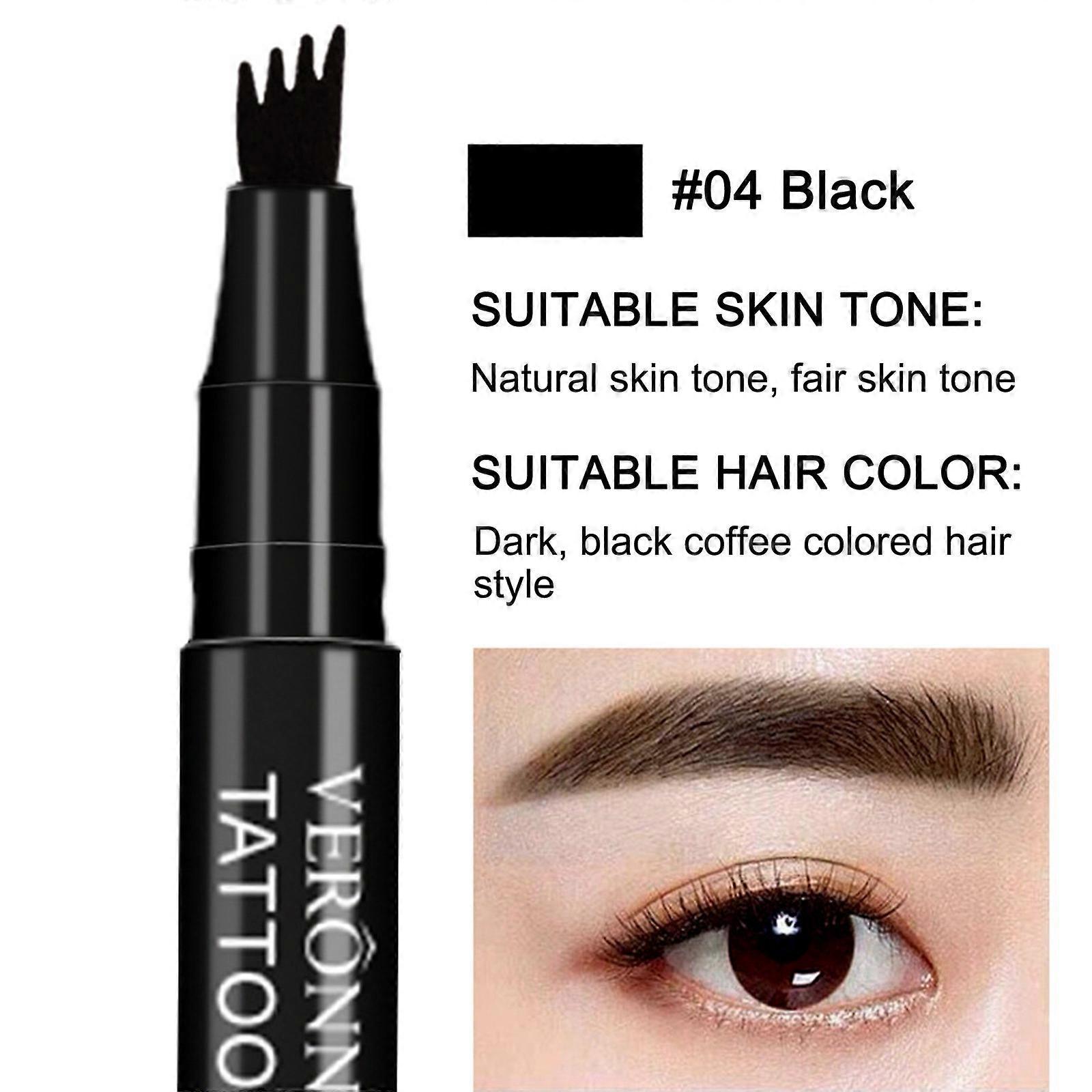 Rare Beauty Microblade Brow Pen,4-Tip Microblade Brow Pen,Liquid Water Eyebrow Pencil 3D Simulation, Eyebrow Color Rendering, Natural Sweat Eyebrow Pe