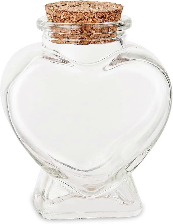 Mini Glass Heart-Shaped Bottles with Cork Stoppers Decorative Glass Bottles with Cork Lid Small Glass Bottles Jars for DIY Art Crafts Projects Decorat
