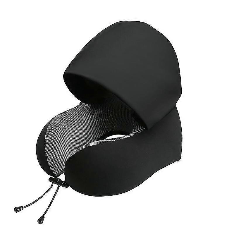 Travel Pillow With Hoodie Neck Cushion Soft Comfortable Hooded U Shape Pillow Neck Support Head Rest