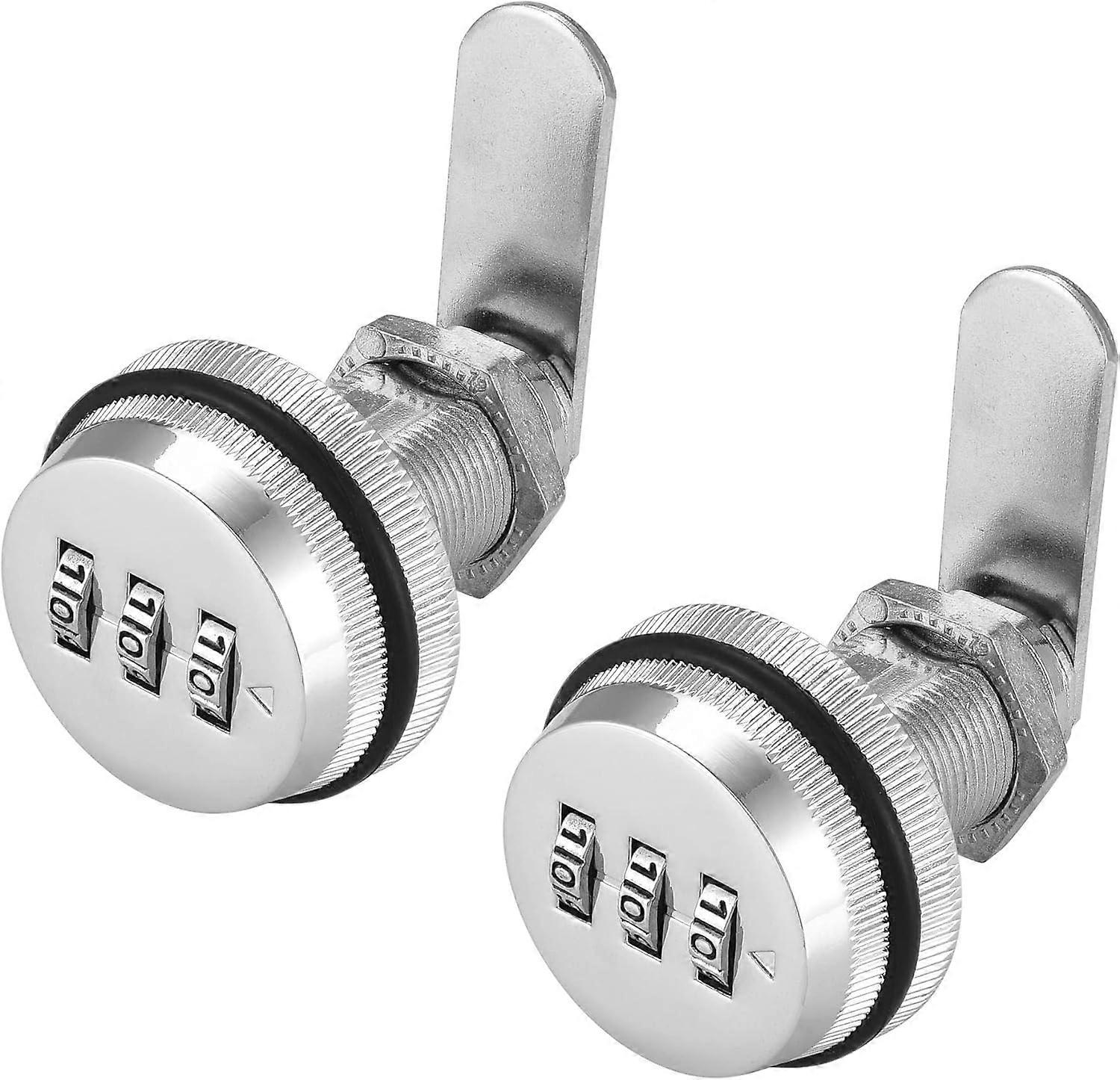 Click image to open expanded viewVIDEO2 Pack Combination Cam Lock Password Coded Lock 3-Digit Security Cabinet Cam Lock 3/4 Inch Cylinder Chrome Finis