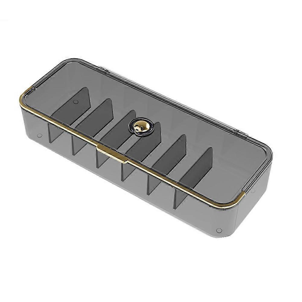 Desktop Storage Box Multifunctional Frame Sorting Box Clamshell Design Storage Data Cable Storage Box Gray