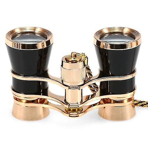 Binoculars 3x25 Opera Glasses Lens Retro Metal Body Mini Theater