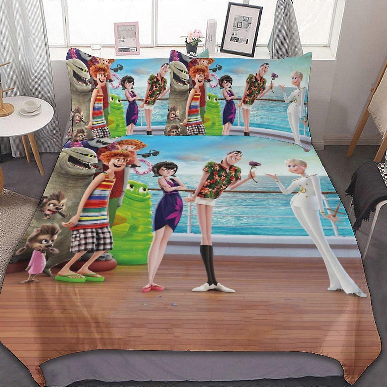 d362 Semesterhotell Transsylvanien 3 stycken sängkläder set Mjuka täcken set inredning sovrum presenter med 1 påslakan 2 örngott fv362