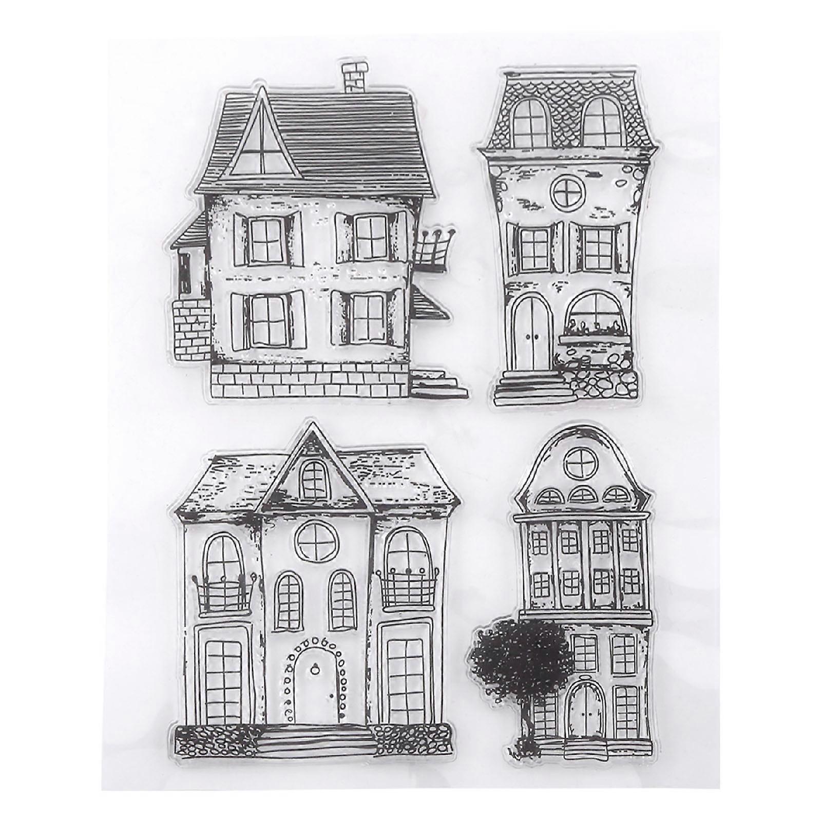 Scrapbook Photo Cards Rubber Stamp Clear Transparent Stamps House