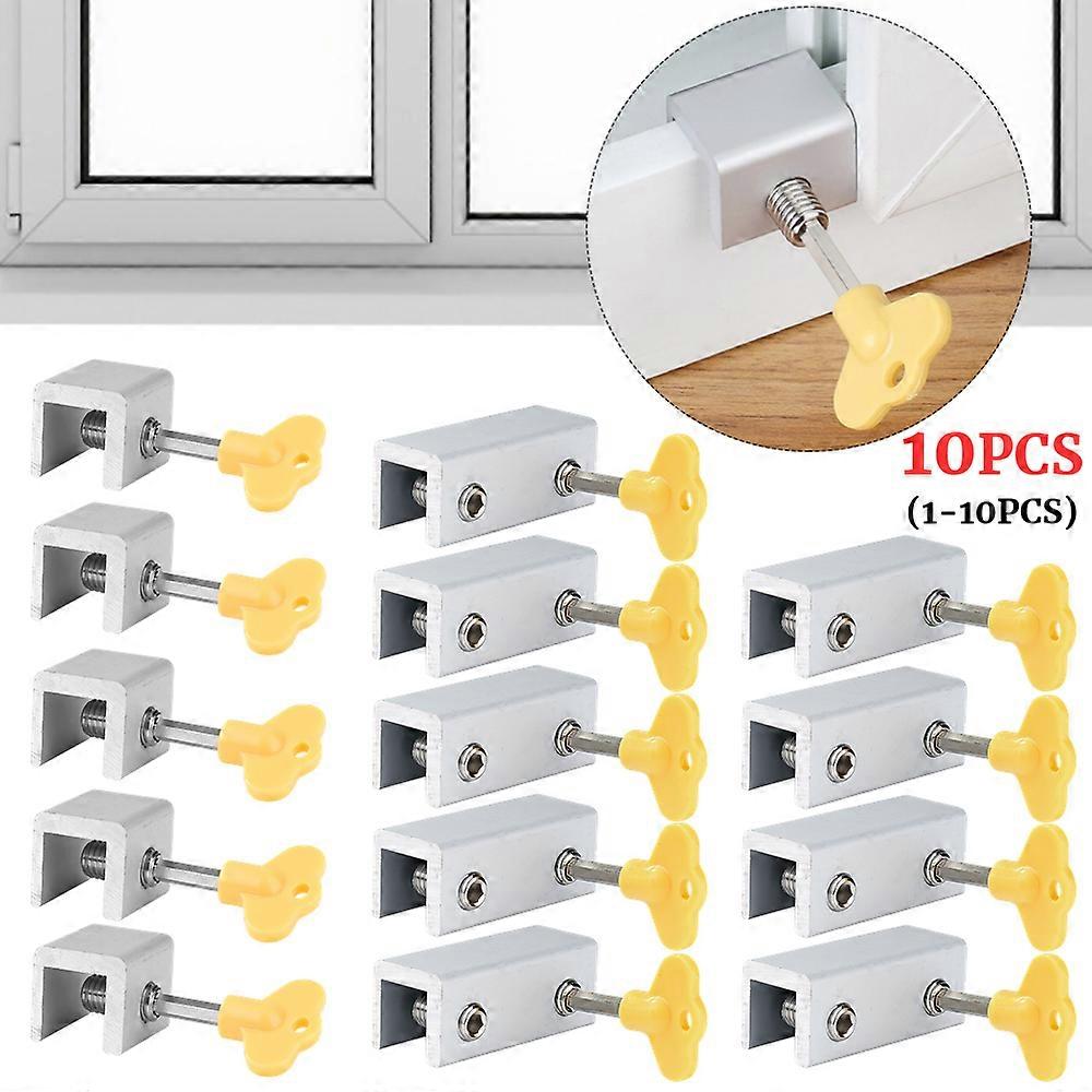 1-10PCS Window Security Key Lock Restrictor Child Safety Anti-theft Door Stopper Security Lock Home Improvement Hardware