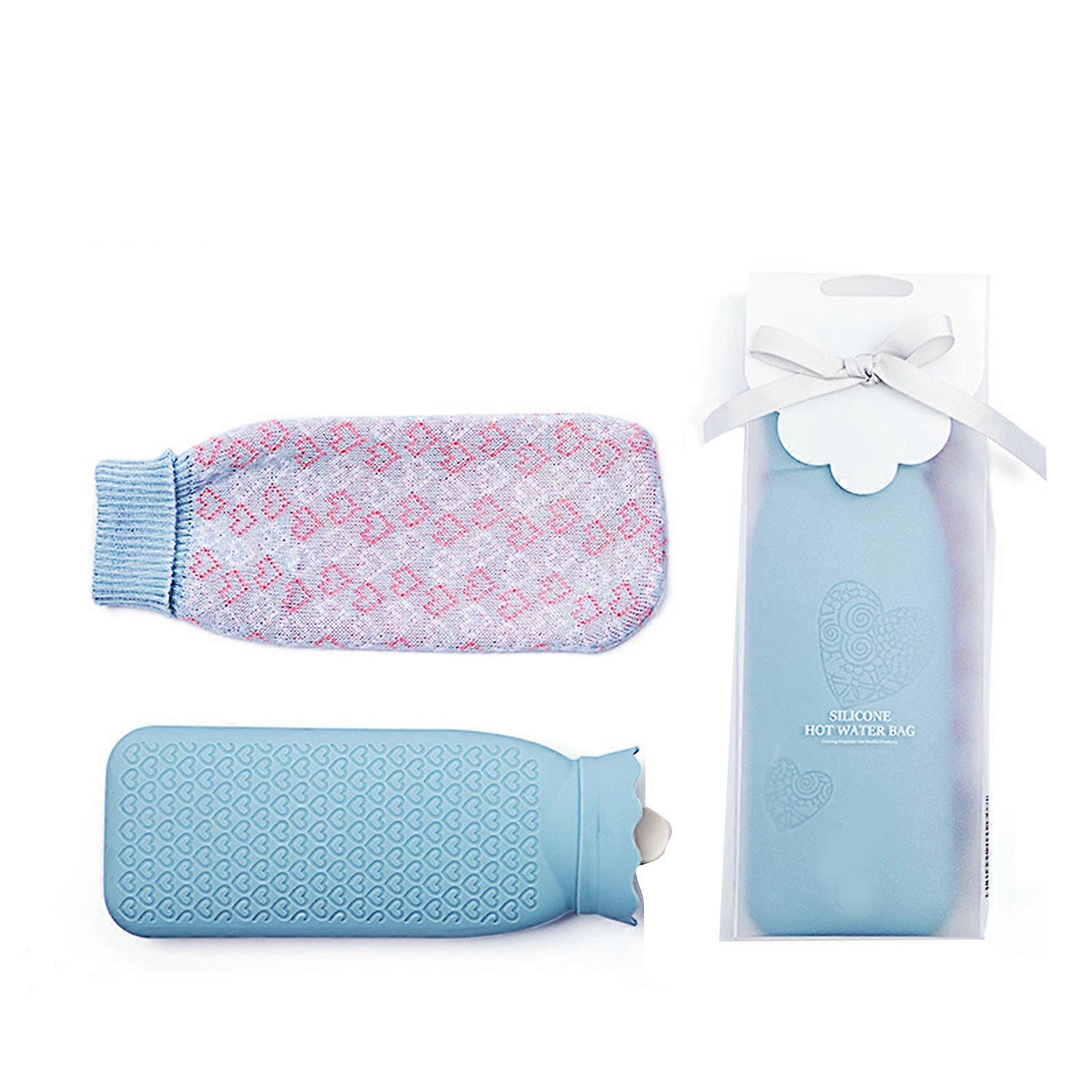 Microwave Heating Silicone Hot Water Bottle Bag with Knit Warmth Gift for Girlfriend