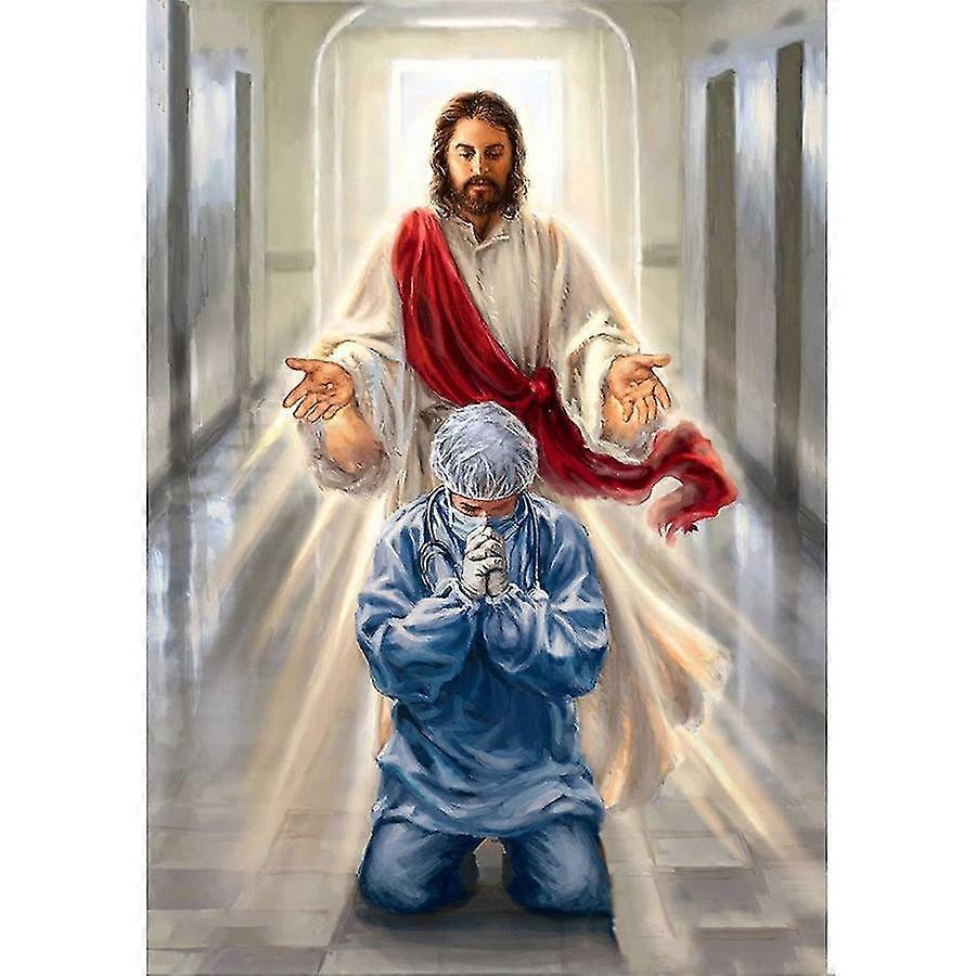 كامل الحفر الماس اللوحة يسوع والطبيب 5D دي الماس التطريز أحجار الراين فسيفساء الديكور هدية