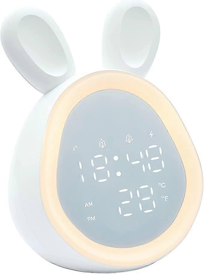 ZK-Cute and creative multifunctional children's smart electronic alarm clock (white)