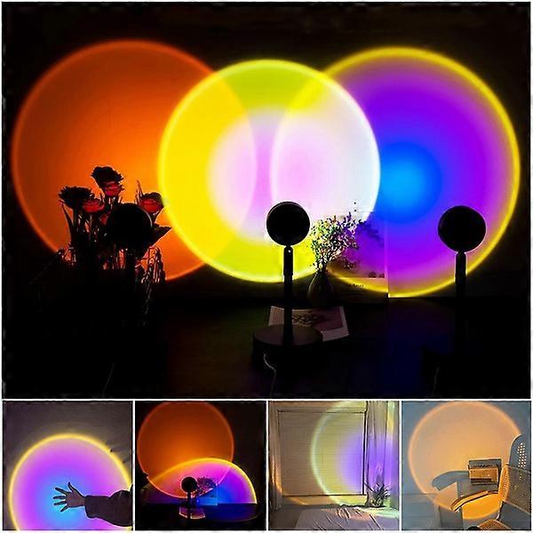 ZK-Sunset Rainbow Projector Night Light USB Bedside Table Lamp