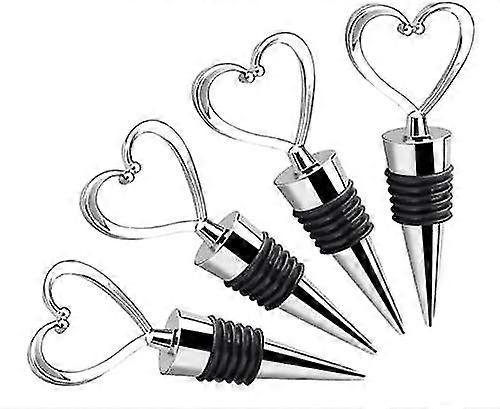 4 stuks wijnfles stoppers, fles stoppers, wijn stopper, hart wijnfles cadeau