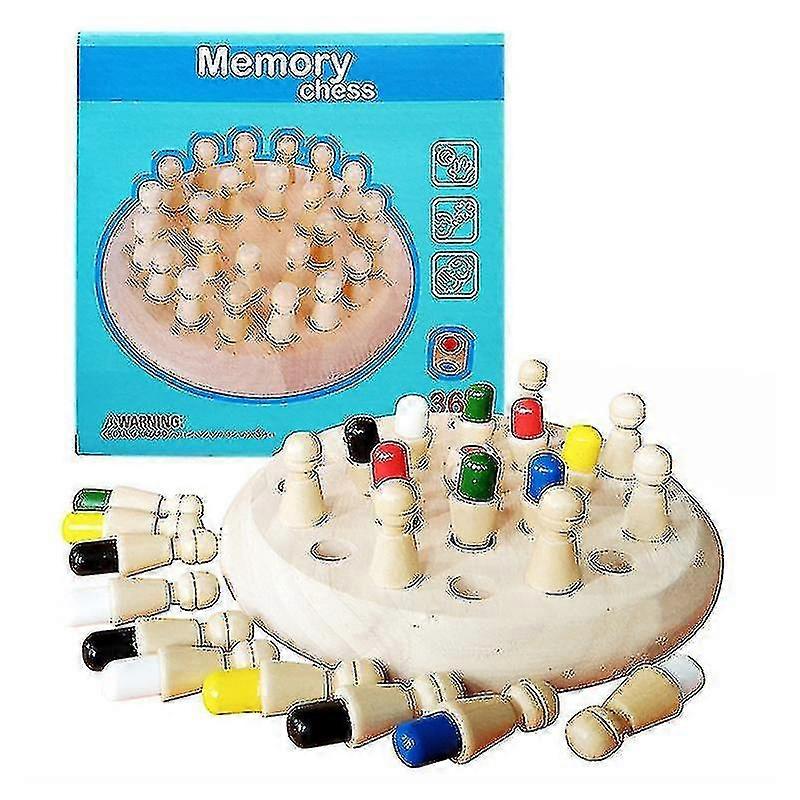 Kids Wooden Toy Puzzles Color Memory Chess Match Game High Quality
