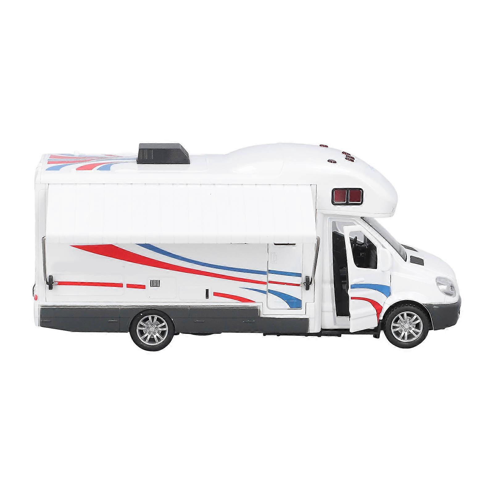 Camping Car Toy 1/32 Scale Alloy Shell Sound Lighting Function Educational Pull Back Model Toy for Above 6 Years Old