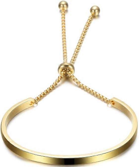 Stainless Steel Classic Plain Adjustable Size Cuff Style Bangle Bracelet