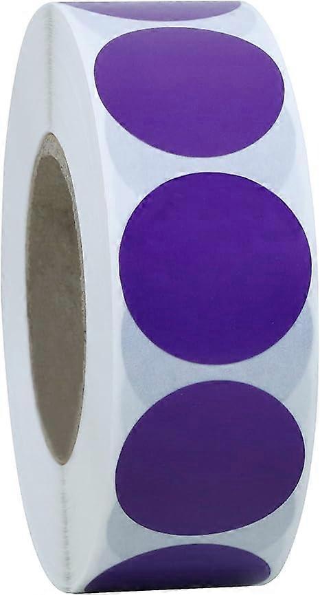 Purple Color Coding Dot Labels 1" Round Natural Paper Stickers Adhesive Label 500 Per Roll (Colorful10 Colors)