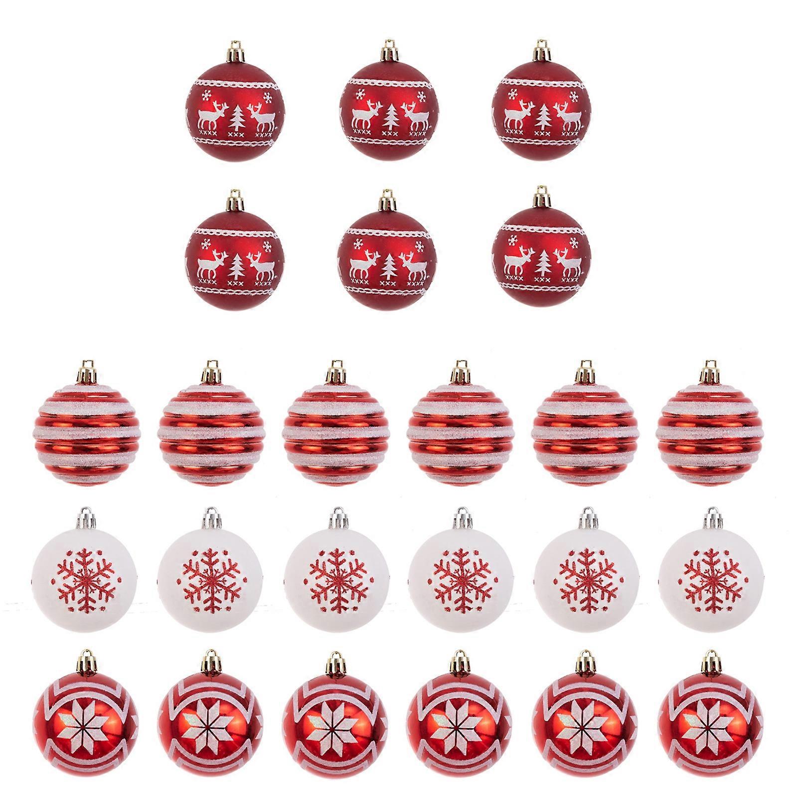 24Pcs Christmas Ball Pendant Fine Workmanship Sparkling Christmas Tree Ornament for Festive Home Decoration KAESI