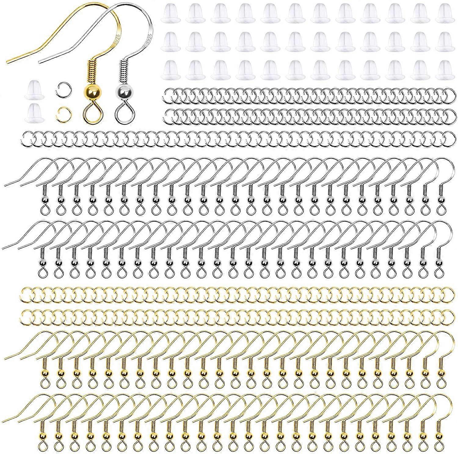 600PCS 925 Sterling Silver Ear Wire Earrings Making Supplies Kit