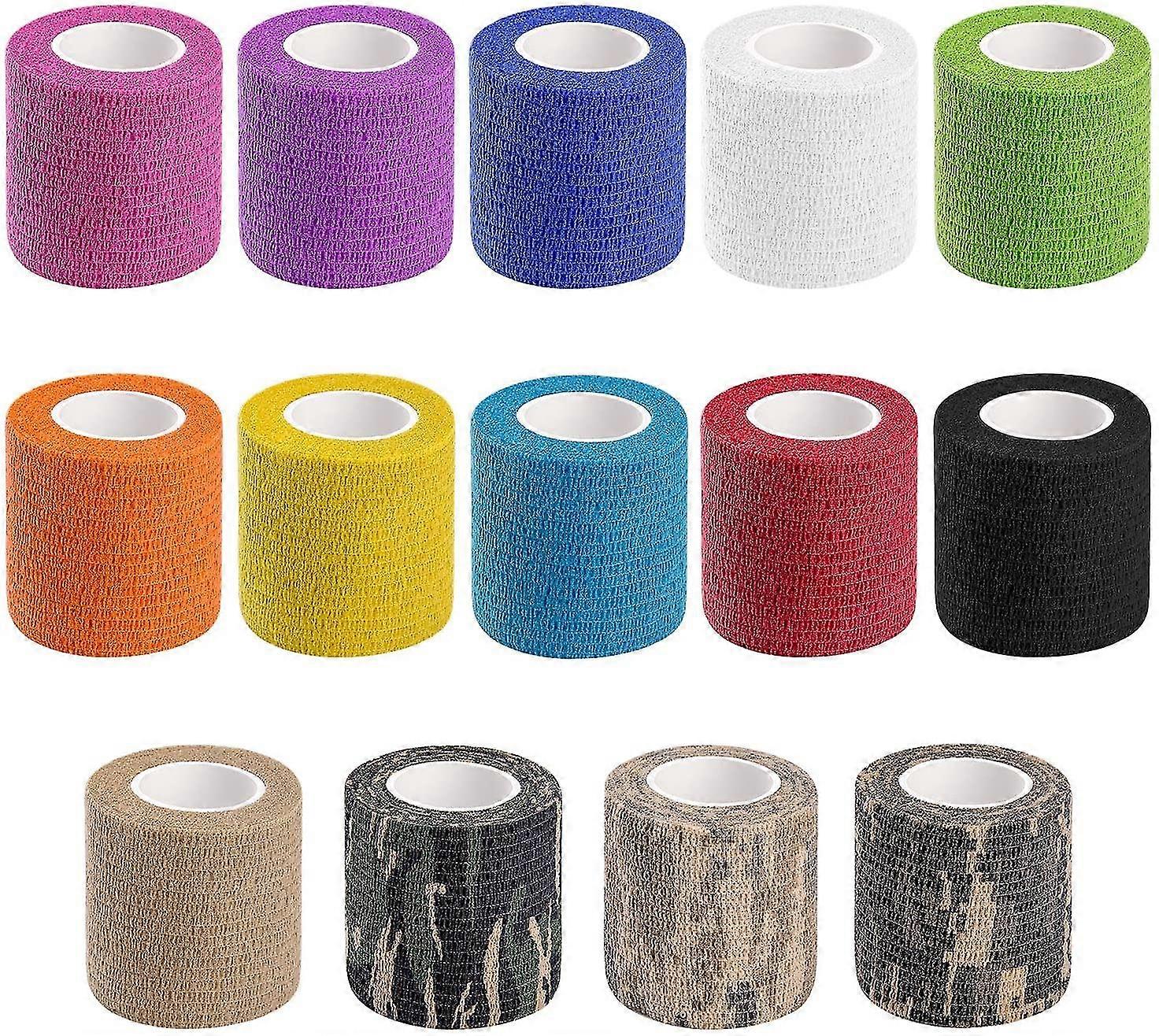 14 Pcs Athletic, Sports Wrap Tape & Bandage Wrap Stretch Self Adherent Tape