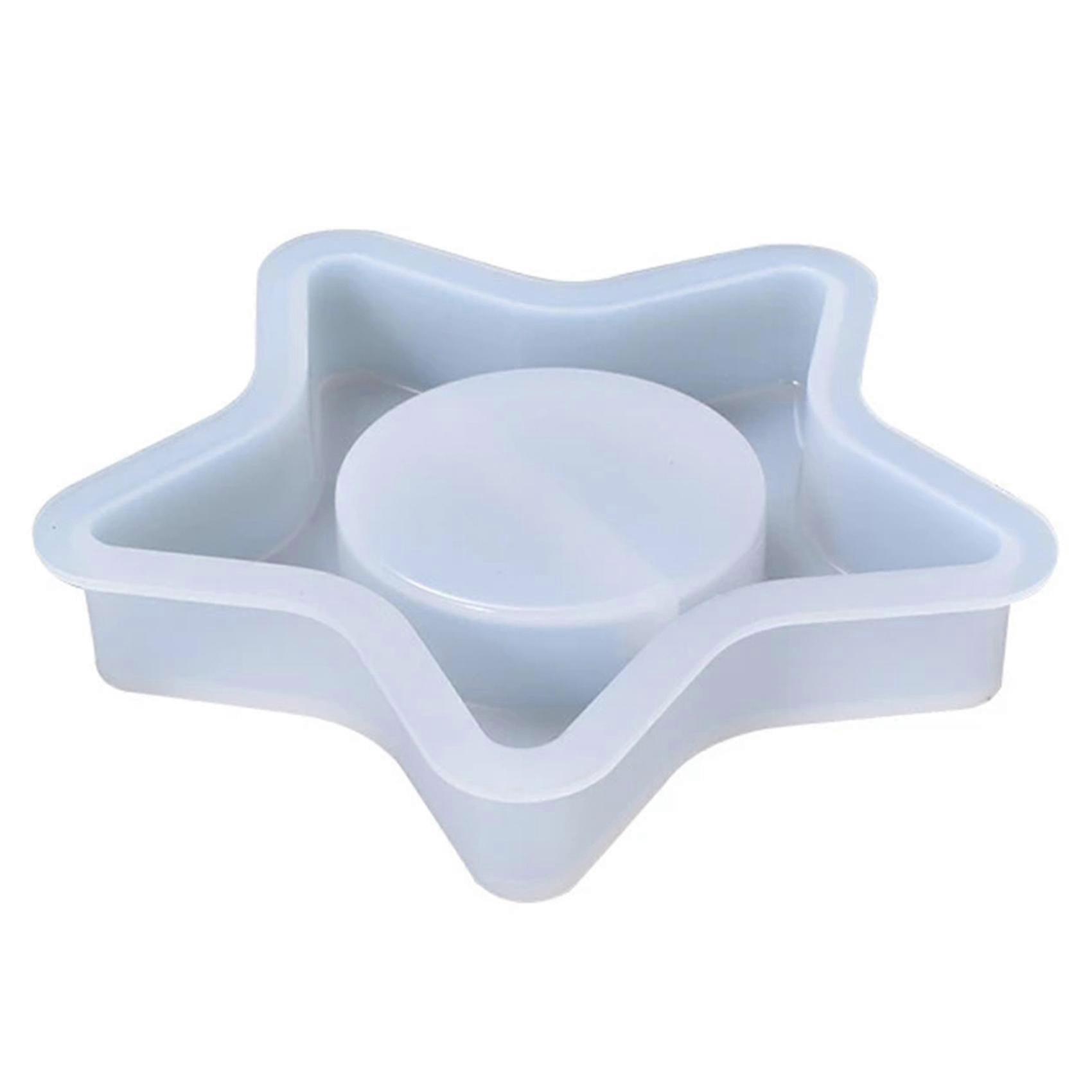 Crystal Epoxy Mold DIY Drop Glue Irregular Five-Pointed Star Candlestick Table Storage Decoration S