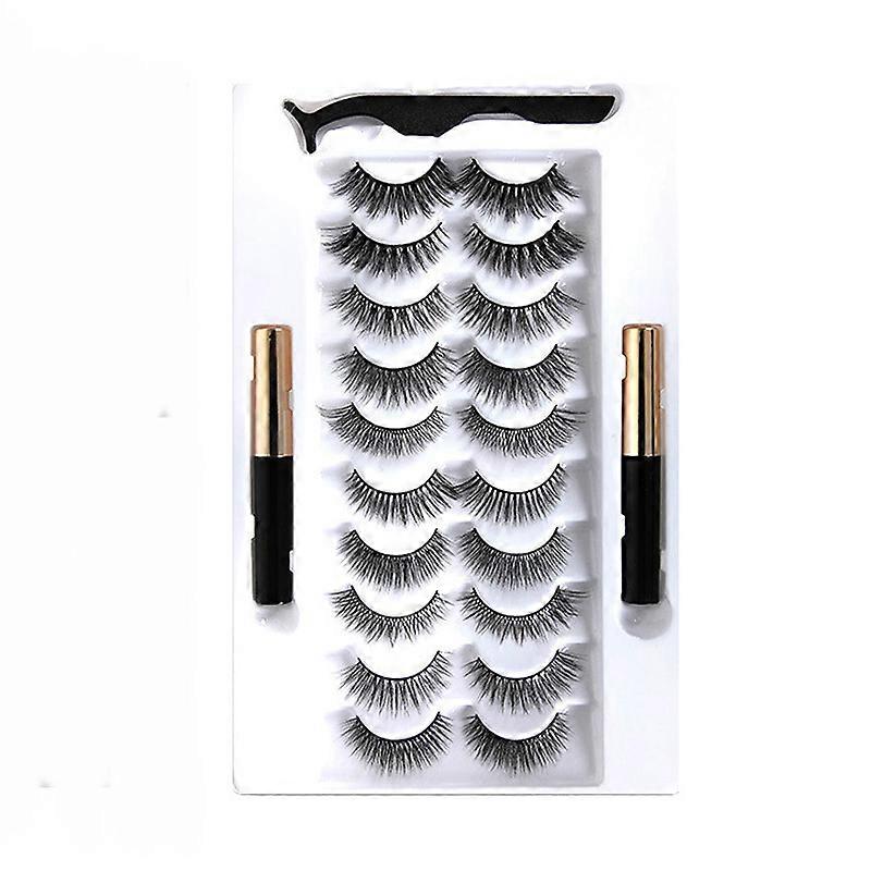 Ten pairs of magnetic false eyelashes free eyeliner