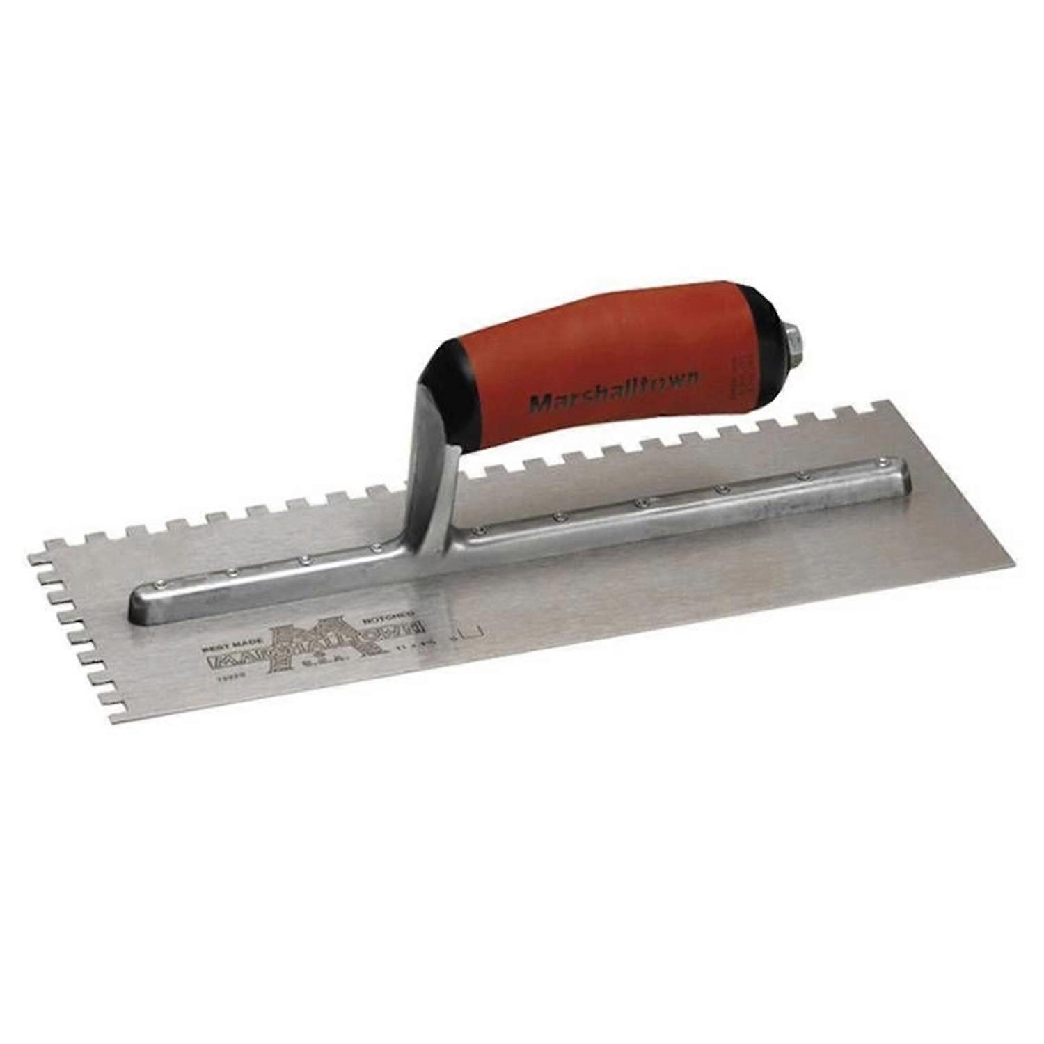 M702SD Notched Trowel Square 1/4in DuraSoft Handle 11 x 4.1/2in