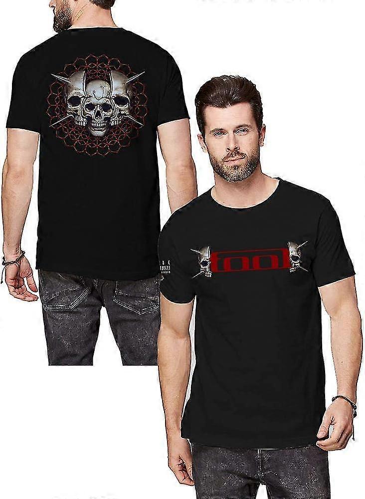 Tool Skull Spikes Hombre Camiseta Negro, Regular