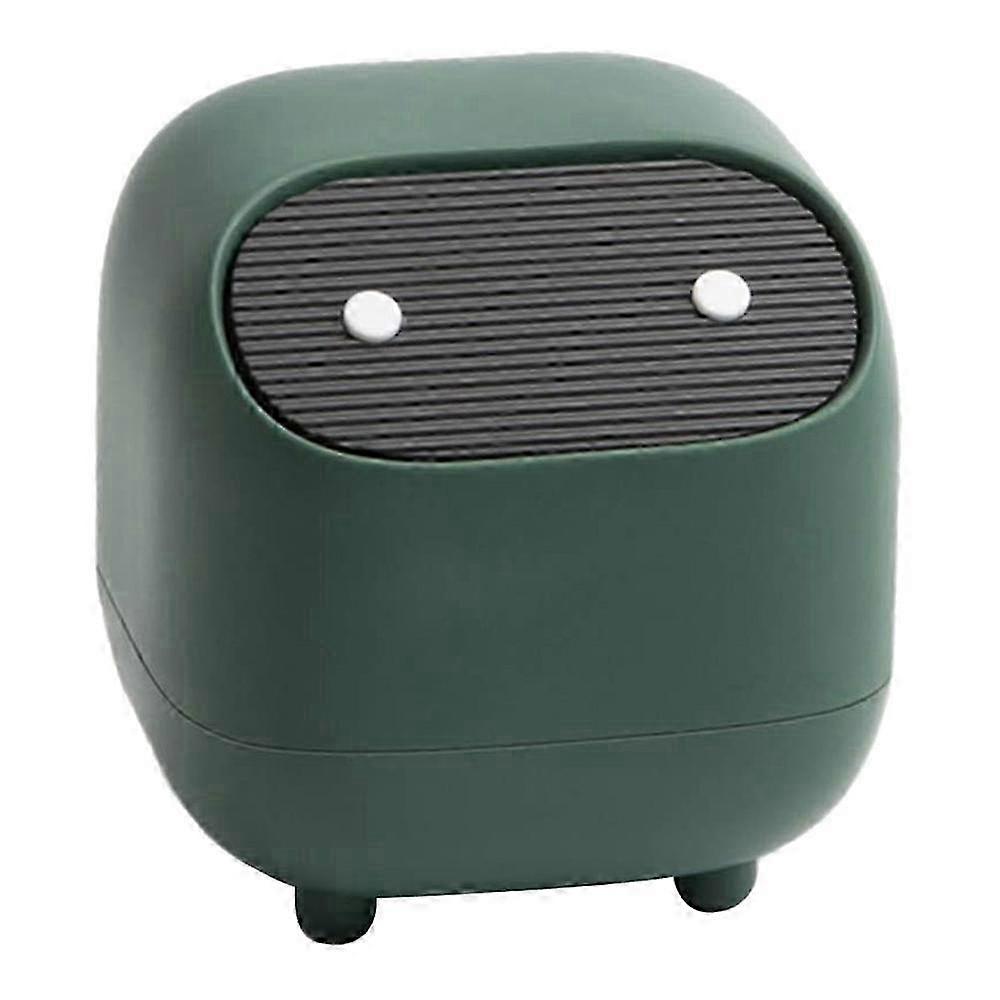 Mini Cute Waste Bin Desktop Trash Can with Lid Garbage Organizer Detachable Press-Type Cover Desk Storage Bucket-Green