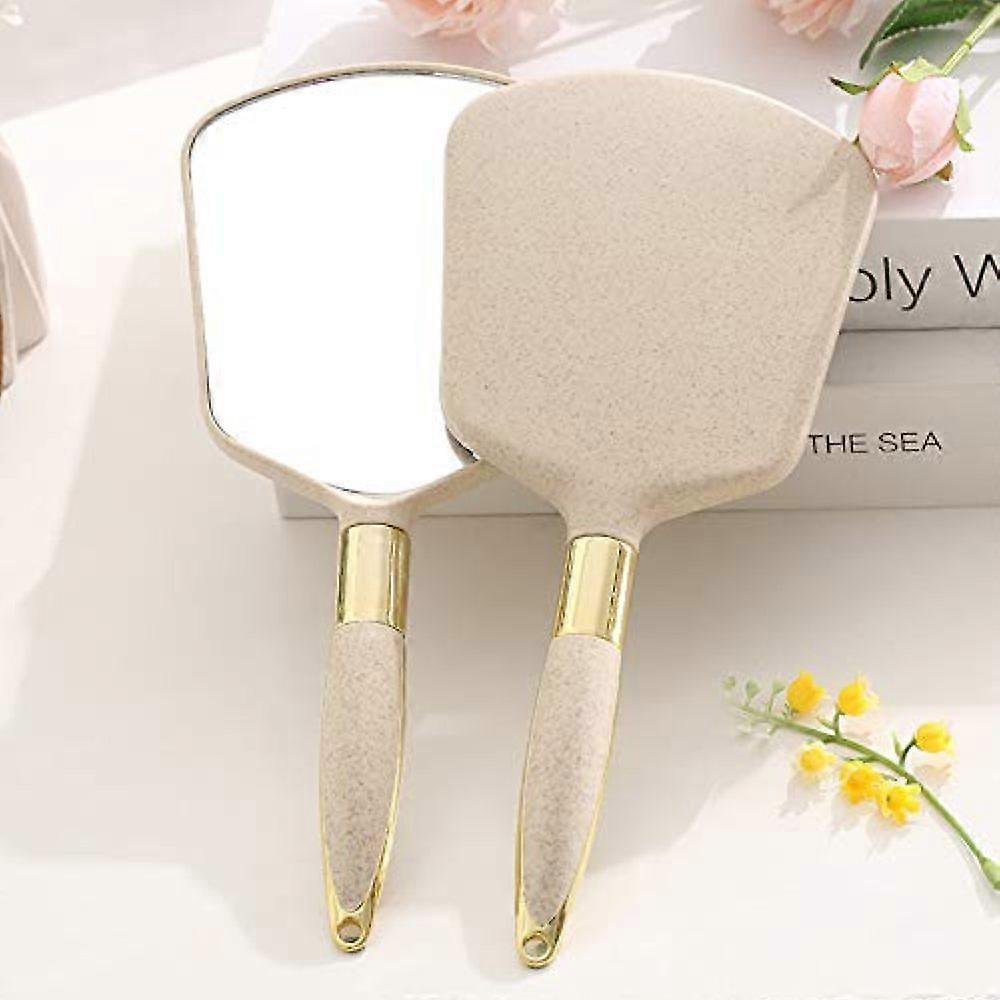 Handheld Mirror With Handle, For Vanity Makeup Home Salon Travel Use (Square)
