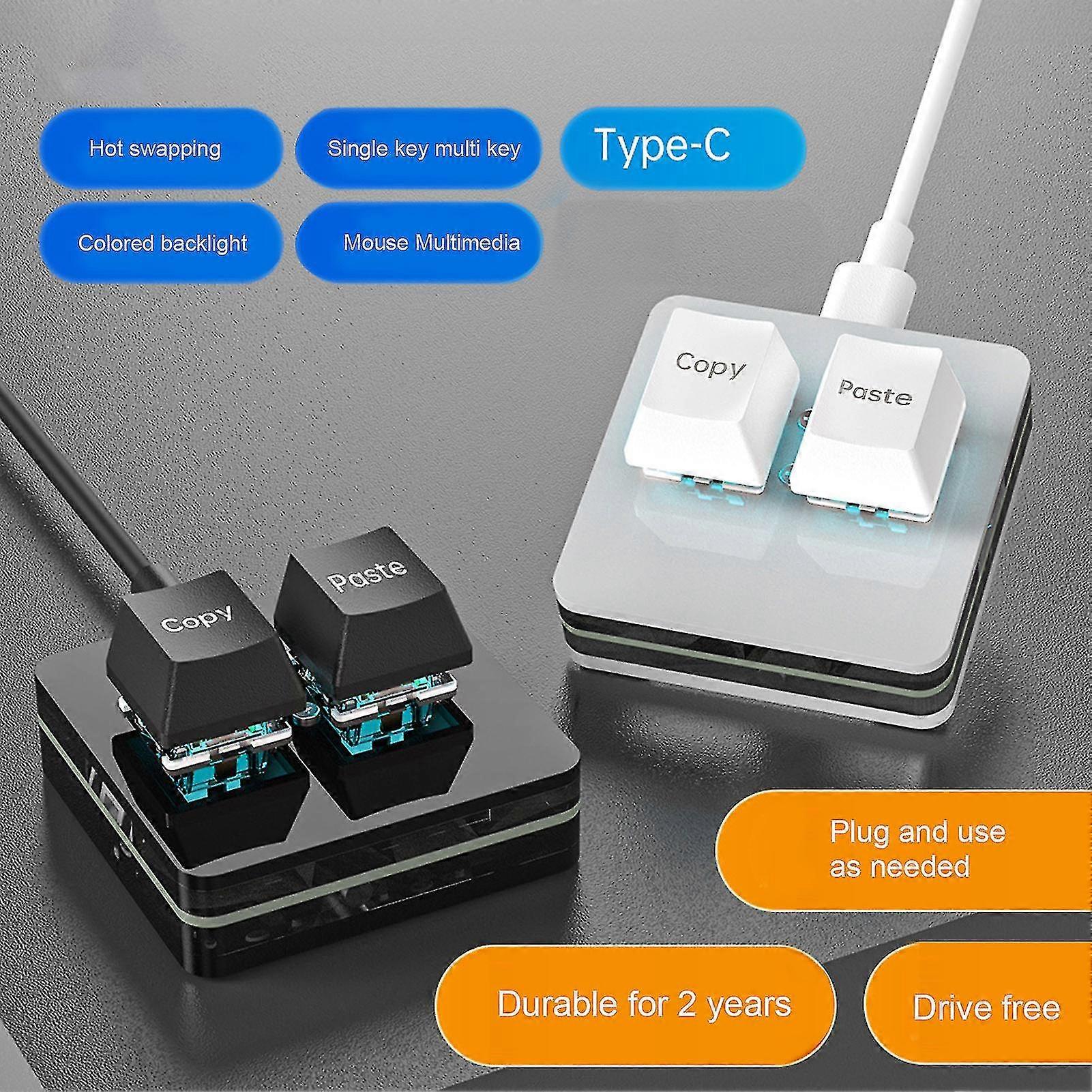 Wired External Copy & Paste Keyboard with Type-C Interface 2 Keys Hot ...