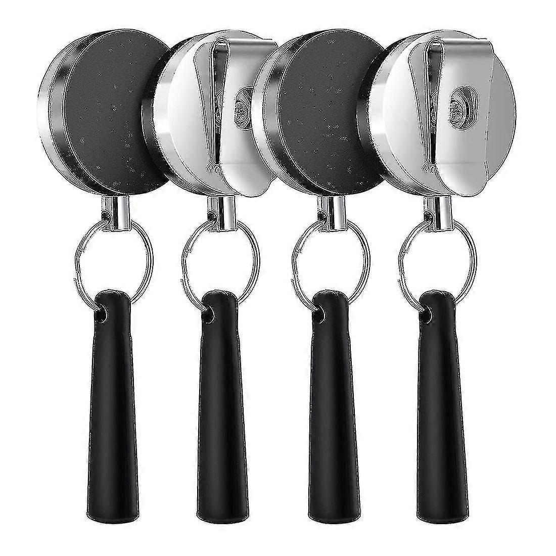 4 Pack Heavy Duty Retractable Pull Pen Pencil Holder For Markers And Carpenter Pencils, Stretch Sil