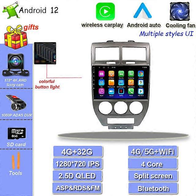 Android pour Carplay Pour Jeep Compass 1 MK Patriot 2006 - 2010 Autoradio Multimédia Lecteur Vidéo Navigation GPS