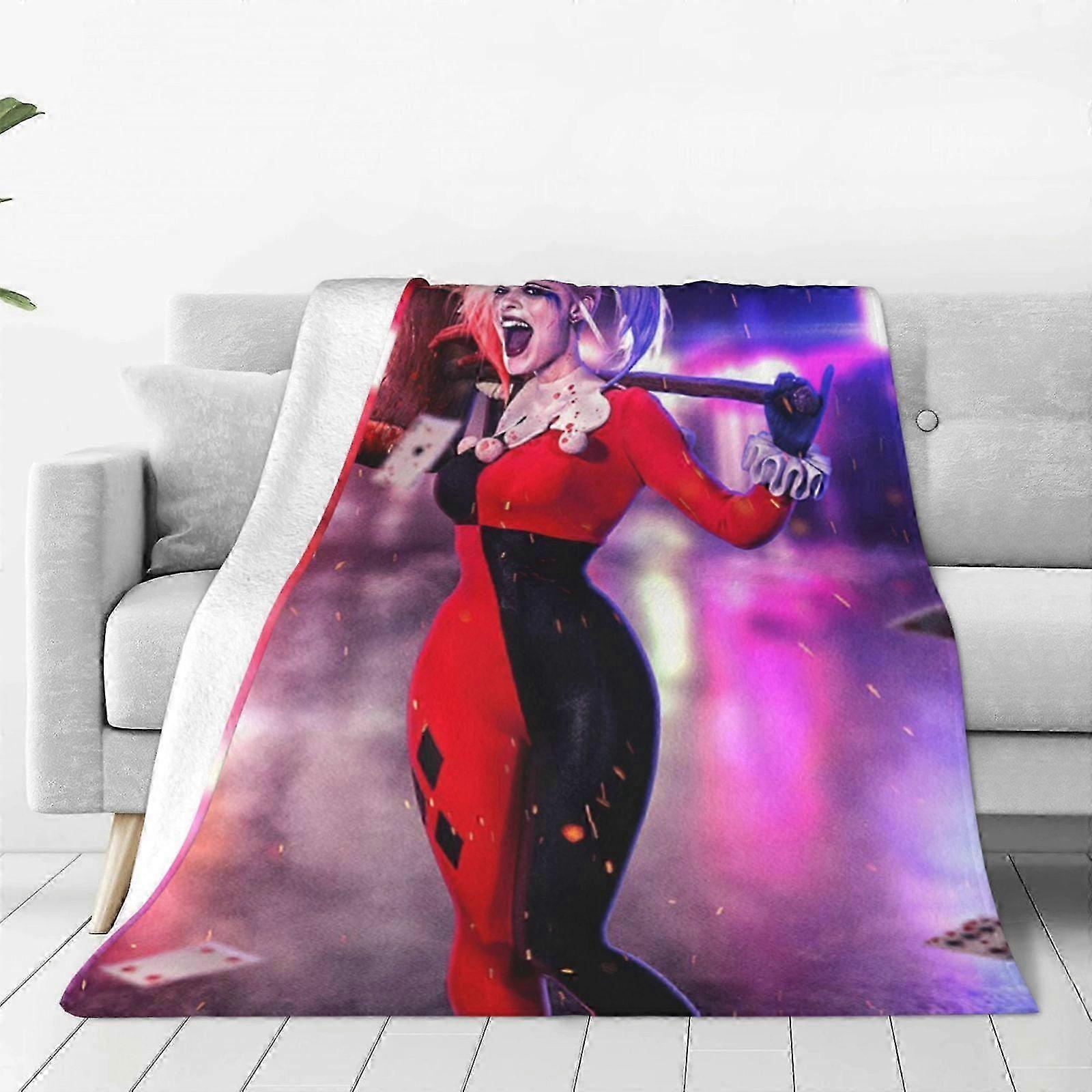 Harley Quinn Fleece Tæppe Super Blød Hyggelig Kast Tæppe, Letvægts Fuzzy Comfy Flannel Tæppe Varm Plys Tæpper Til Sofa, Sofa, Sengxnsj