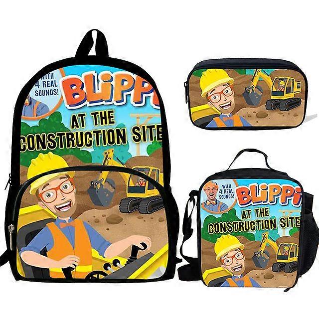 1 مجموعة Blipi Kids حقائب مدرسية للمراهقين الأولاد البنات الأطفال الكرتون على ظهره Mochila طالب حقيبة كتاب مجموعة 3 قطع حقيبة مدرسية الطفل