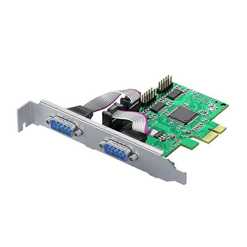 RS232 PCI-E Dual Serial Ports Adapter PCIE RS 232 Expansion Card with Baffle