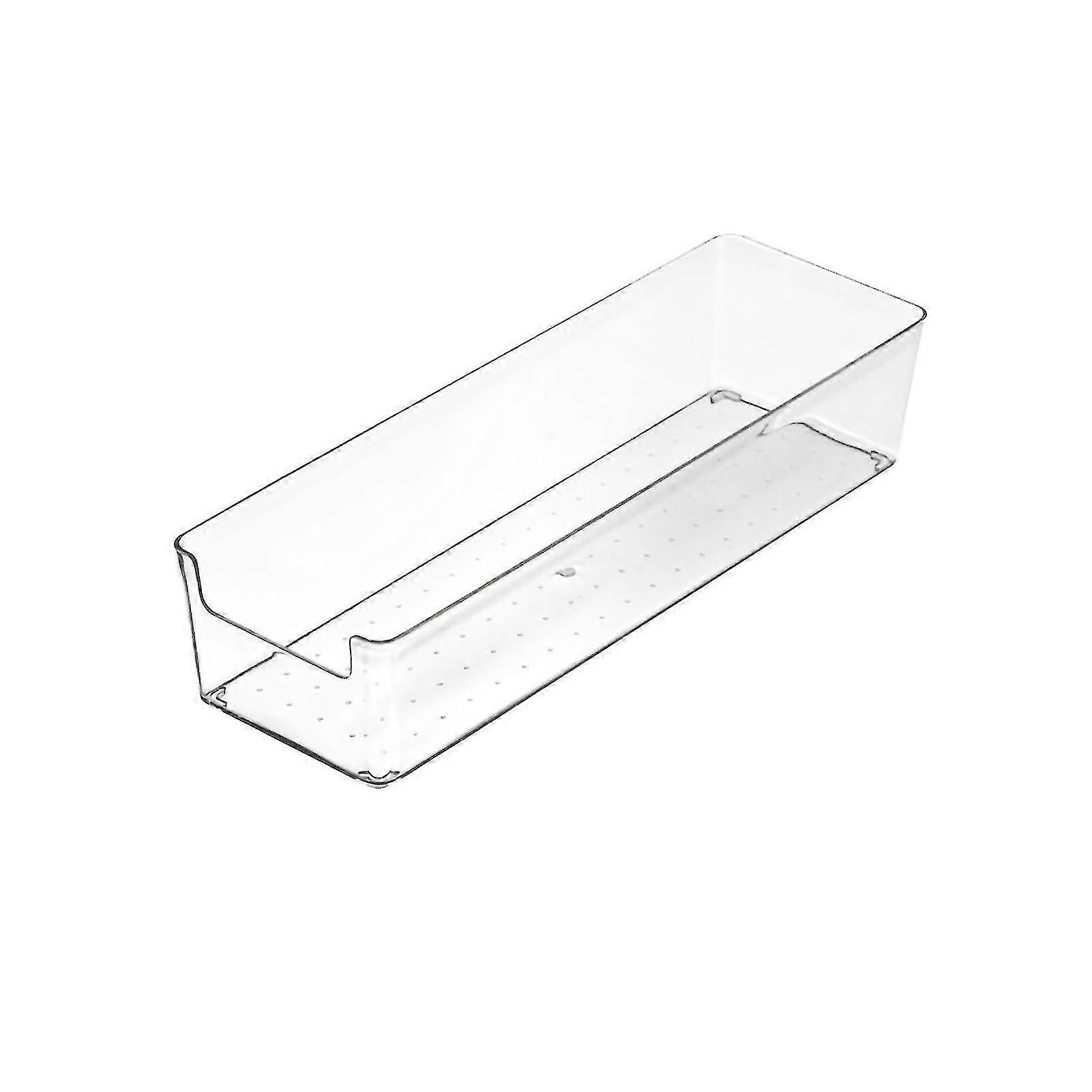 Durable Transparent Plastic Drawer Storage Dividers - Large Rectangle Box for Kitchen