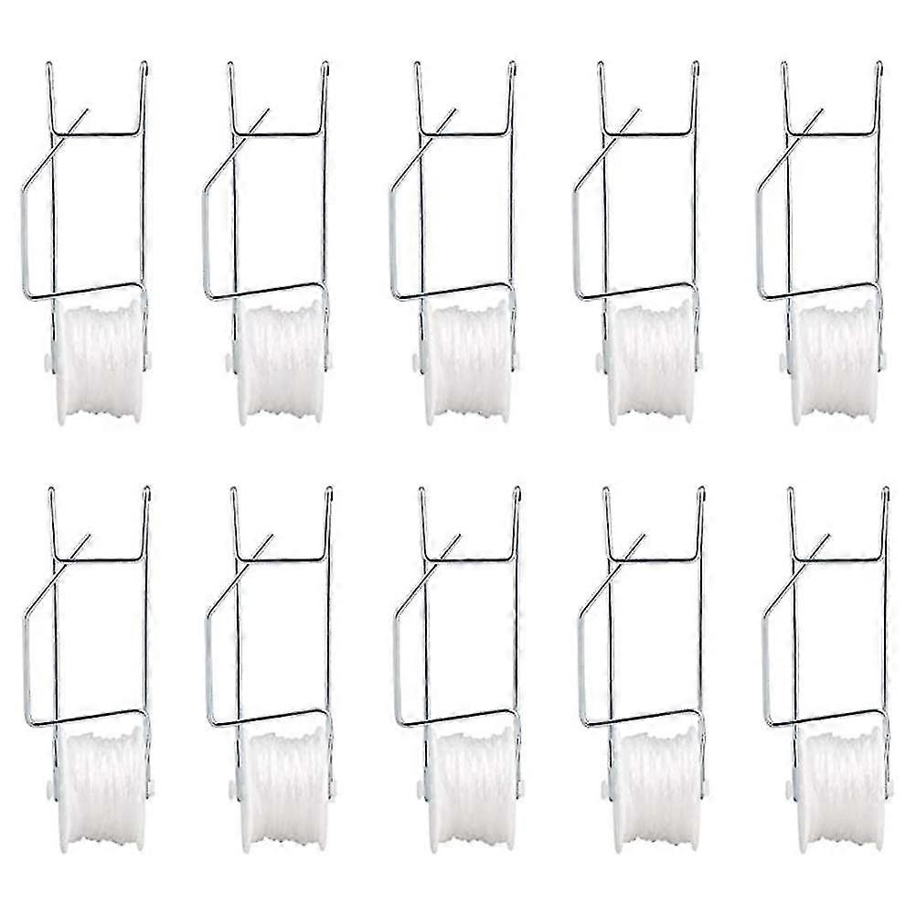 Ganci a Rulli a Traliccio per Pomodoro - Supporto per Piante da 10 Pz con Corda da 15 M compatibile con Gabbie per Frutta e Piante