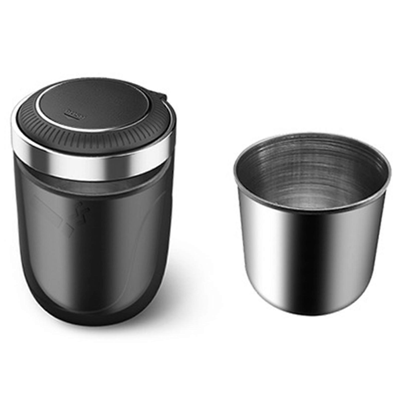 Portable Car Ashtrays with LED Light Multifunctional Mini Car Trash Can for Most Car Type