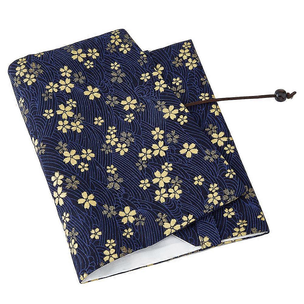 DIY 1pc Sakura Pattern Cloth Book Covers Notebook Wraps Rectangle Midnight Blue 214x164x3mm DIY