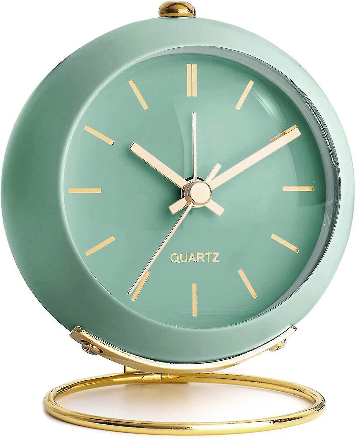 Battery Operated Desk Alarm Clocks With Light,retro Silent No Ticking Analogue Small Clock,loud Vintage Table Alarm Clocks For Bedside/bedroom/kitchen
