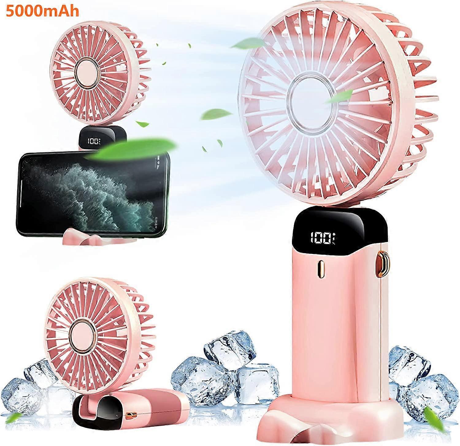 5000mahポータブルHAndheldパーソナルミニフェイスファン5Speed旅行用充電式50%オファー
