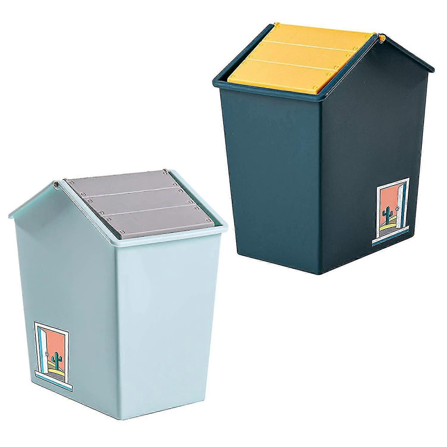 Mini papperskorg med vridbart lock, plast, 2 st